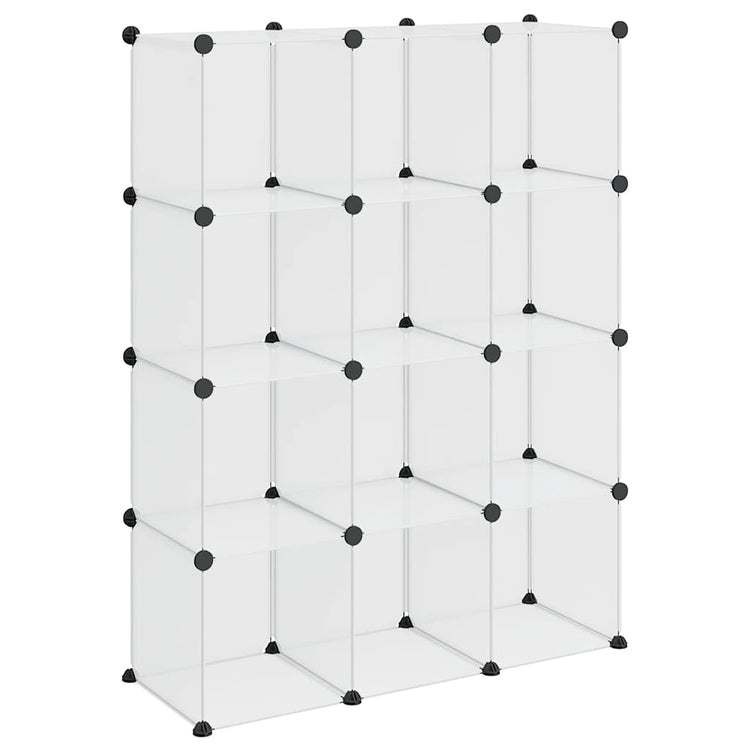 Meubles de stockage vidaxl avec 12 compartiments en polypropène transparent