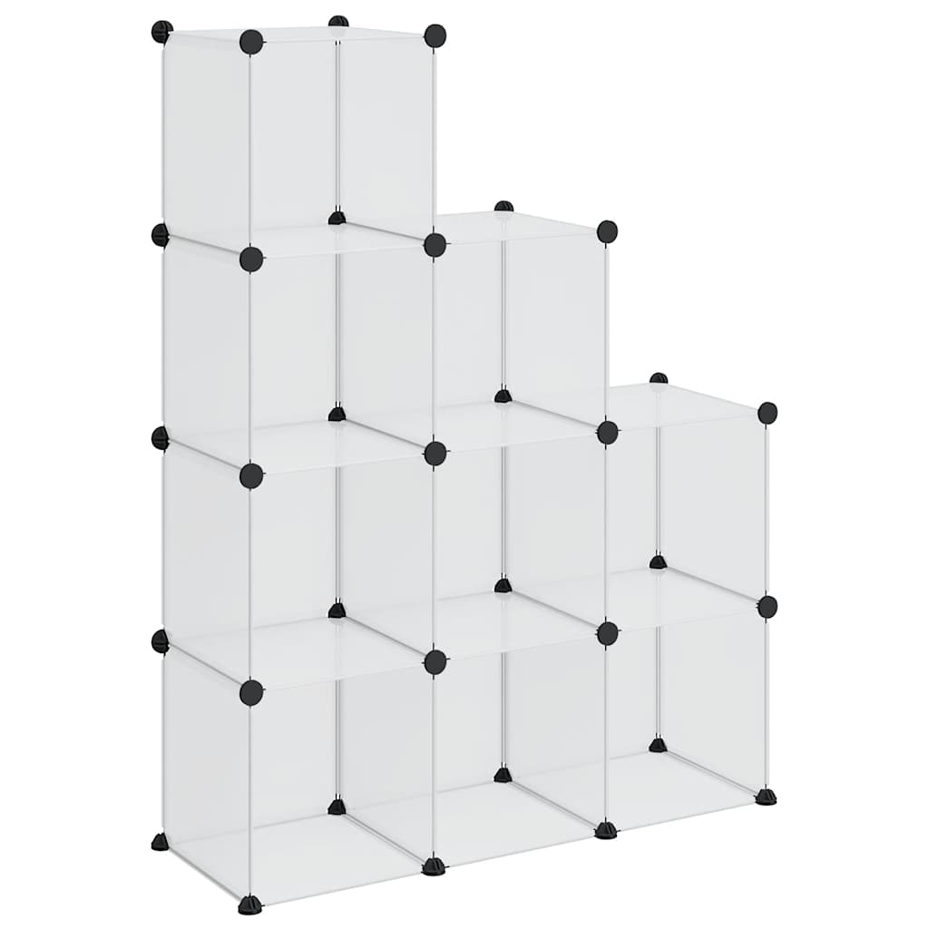 Meubles de stockage vidaxl avec 9 compartiments en polypropène transparent