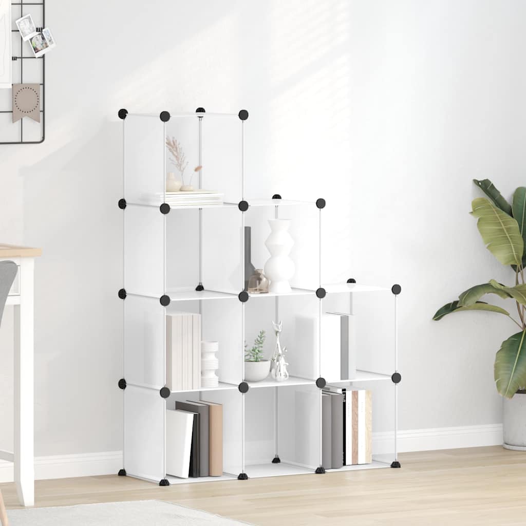Meubles de stockage vidaxl avec 9 compartiments en polypropène transparent