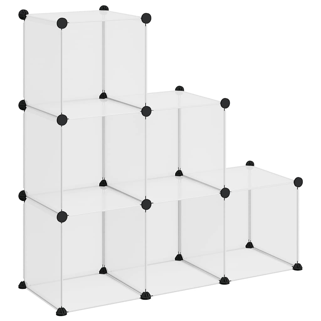 Meubles de stockage vidaxl avec 6 compartiments en polypropène transparent