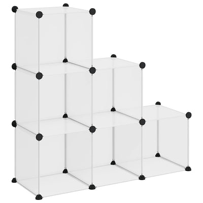 Meubles de stockage vidaxl avec 6 compartiments en polypropène transparent