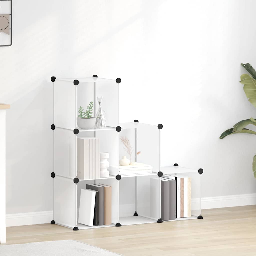 Meubles de stockage vidaxl avec 6 compartiments en polypropène transparent