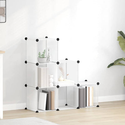 Meubles de stockage vidaxl avec 6 compartiments en polypropène transparent