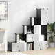 Meubles de stockage Vidaxl avec 15 compartiments et portes en polypropène noir