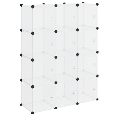 Meubles de stockage Vidaxl avec 12 compartiments et portes en polypropène transparent