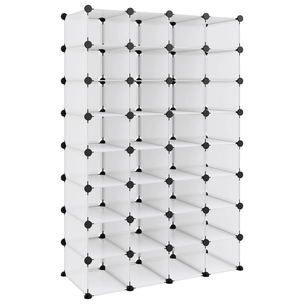 Rack à chaussures Vidaxl 93x36.5x140 cm en polypropène transparent