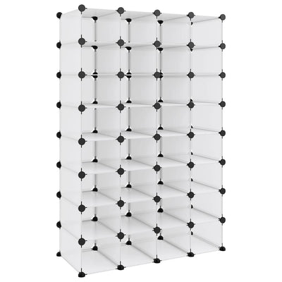 Rack à chaussures Vidaxl 93x36.5x140 cm en polypropène transparent