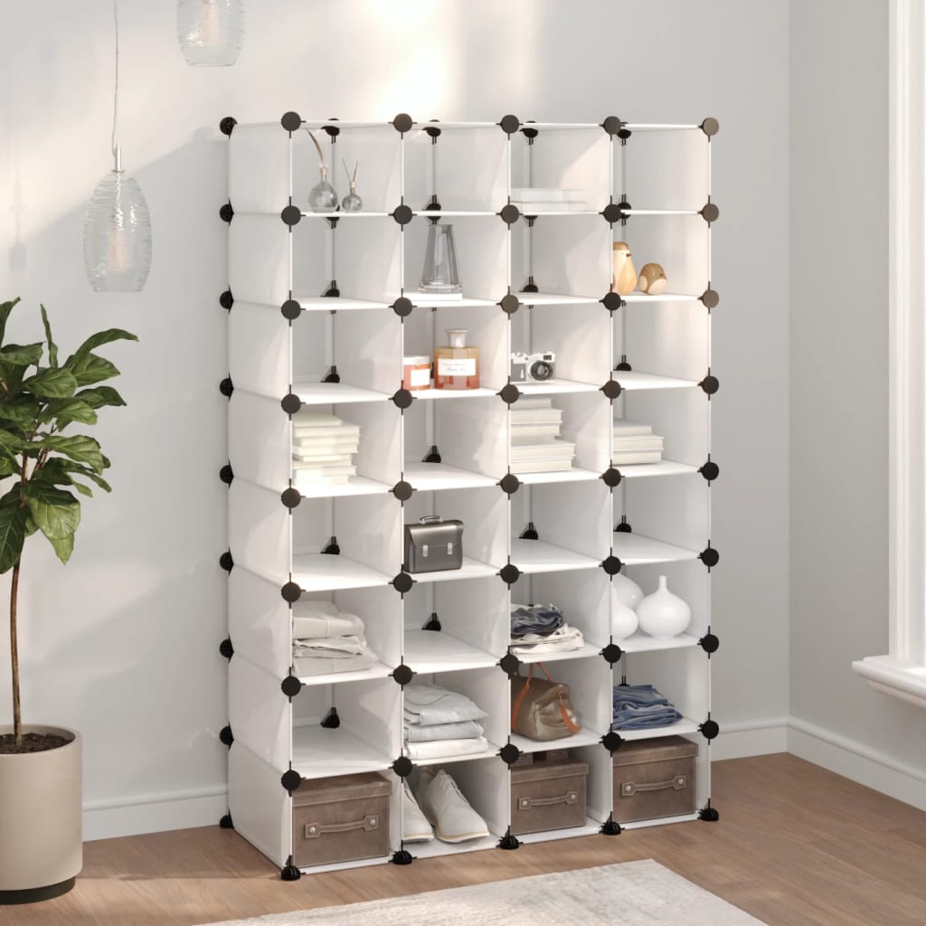 Rack à chaussures Vidaxl 93x36.5x140 cm en polypropène transparent
