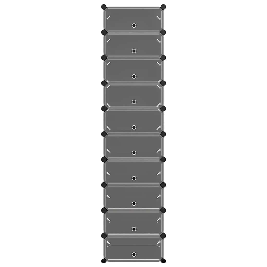 Rack à chaussures Vidaxl 44x32x174 cm en polypropène noir