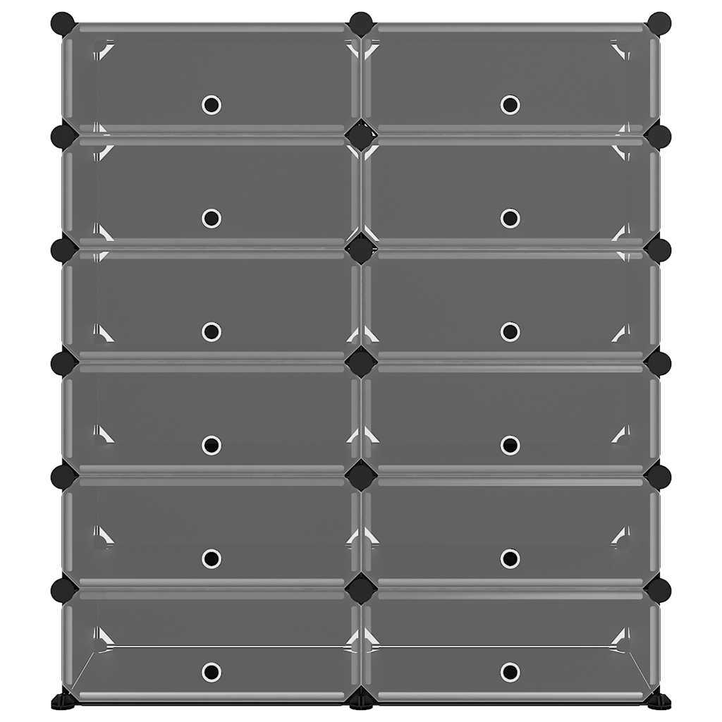 Rack à chaussures Vidaxl 94.5x36.5x106 cm Black en polypropène