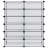 Rack à chaussures Vidaxl 94.5x36.5x106 cm Polypropène transparent