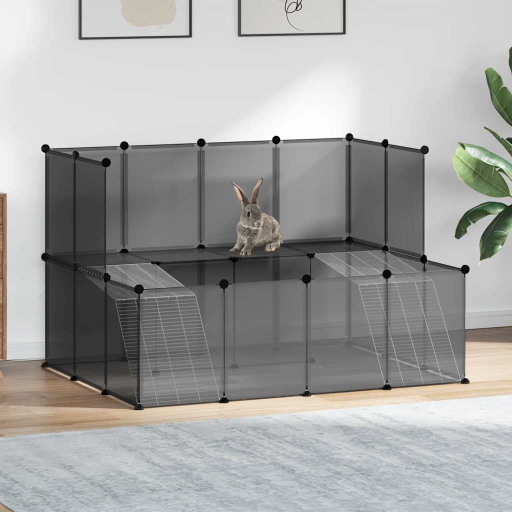 Vidaxl Animal Loft Small 143x107x93 Polypropène et acier noir