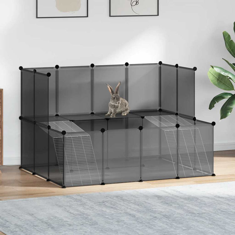 Vidaxl Animal Loft Small 143x107x93 Polypropène et acier noir