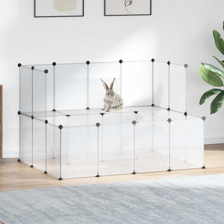 Vidaxl Animal Loft Small 143x107x93 cm en polypropène et en acier transparent