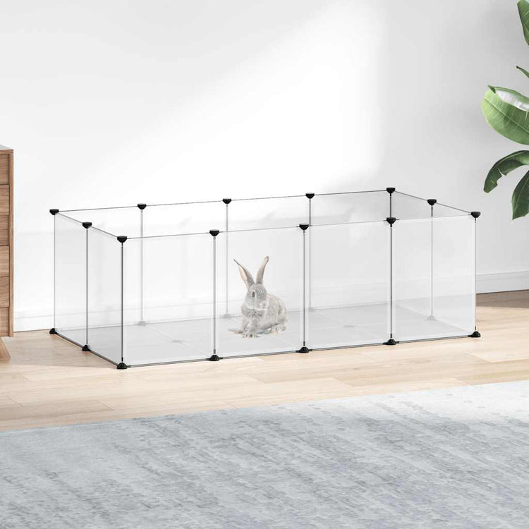 Vidaxl Animal Loft Small 144x74x46.5 cm Polypropène et acier transparent