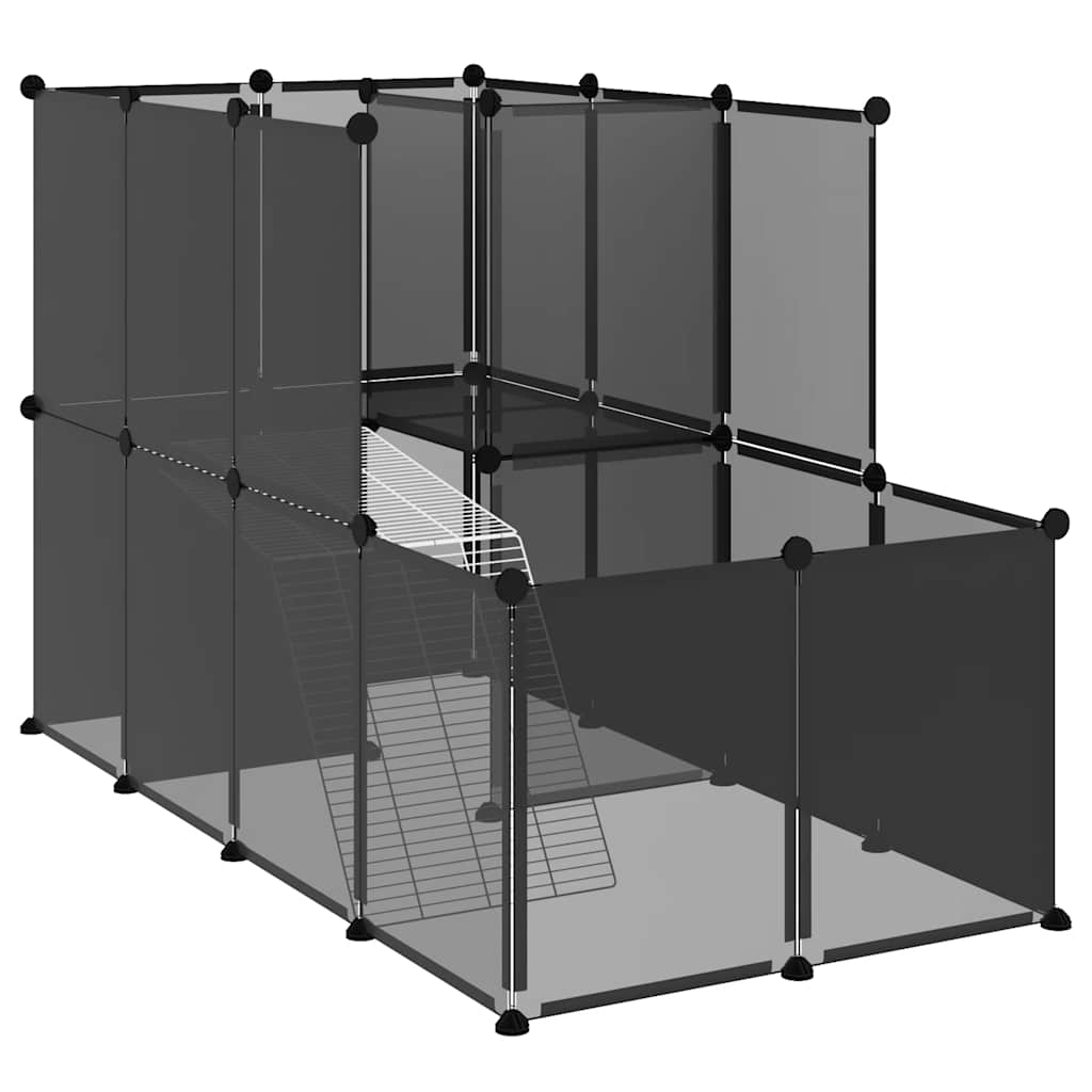 Vidaxl Animal Loft Small 142x74x93 cm Polypropène et acier noir