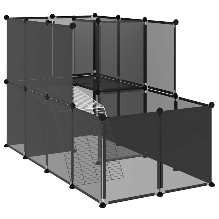 Vidaxl Animal Loft Small 142x74x93 cm Polypropène et acier noir