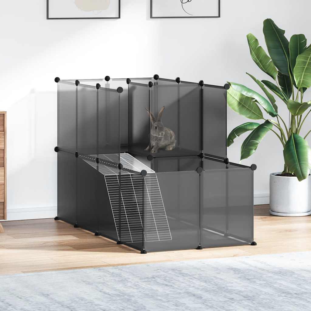 Vidaxl Animal Loft Small 142x74x93 cm Polypropène et acier noir