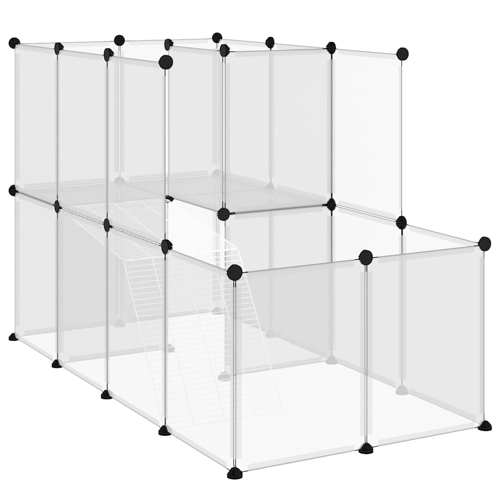 Vidaxl Animal Loft Small 142x74x93 cm Polypropène et acier transparent