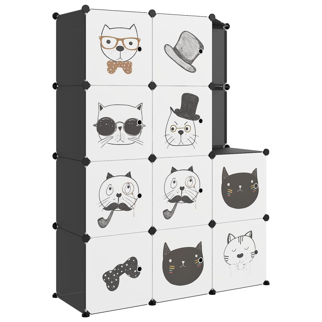 Vidaxl Meubles de stockage pour enfants avec 10 compartiments en polypropène noir