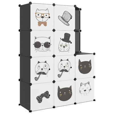 Vidaxl Meubles de stockage pour enfants avec 10 compartiments en polypropène noir