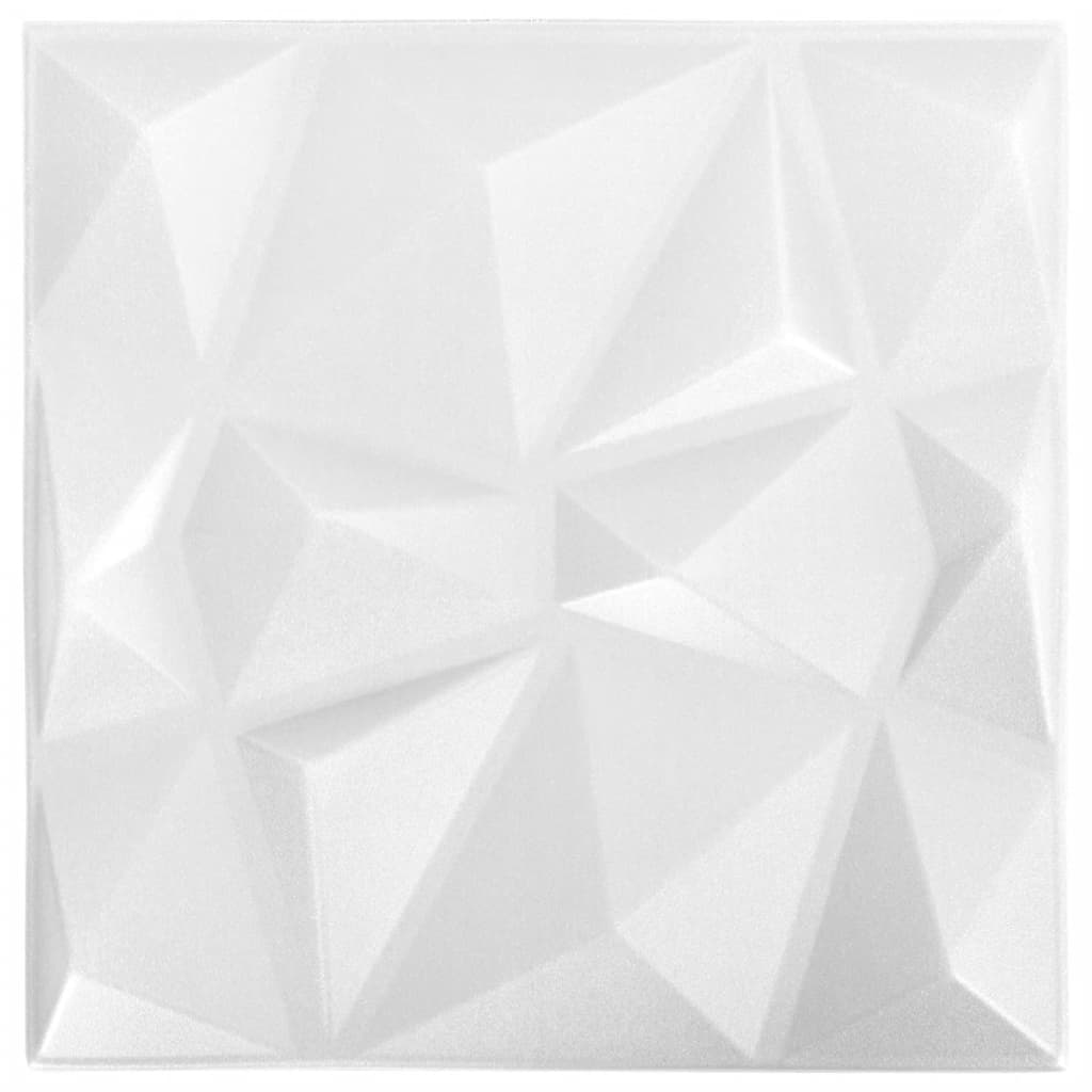 Vidaxl 24 stage de mur 3d 6 m² 50x50 cm Diamond blanc