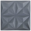 Vidaxl 24 stage de mur 3d origami 6 m² 50x50 cm gris