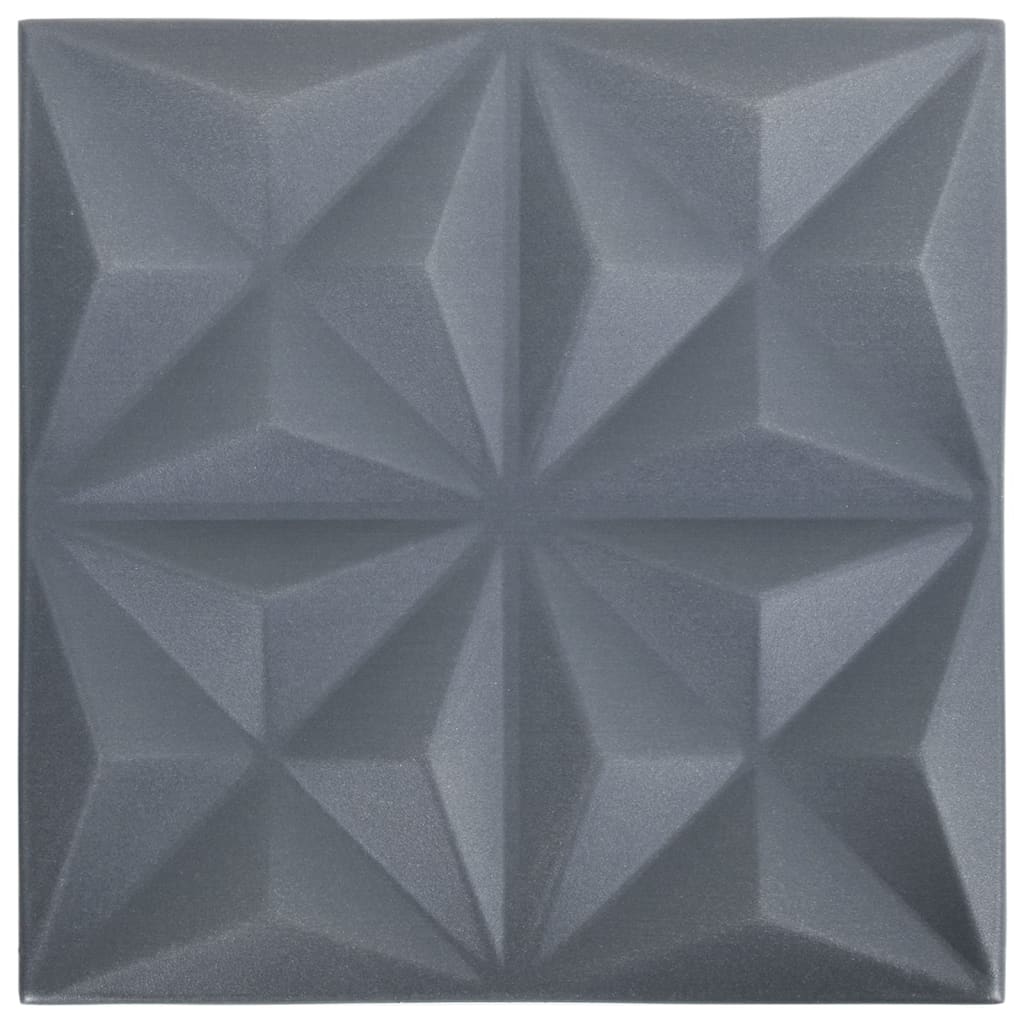 Vidaxl 24 stage de mur 3d origami 6 m² 50x50 cm gris