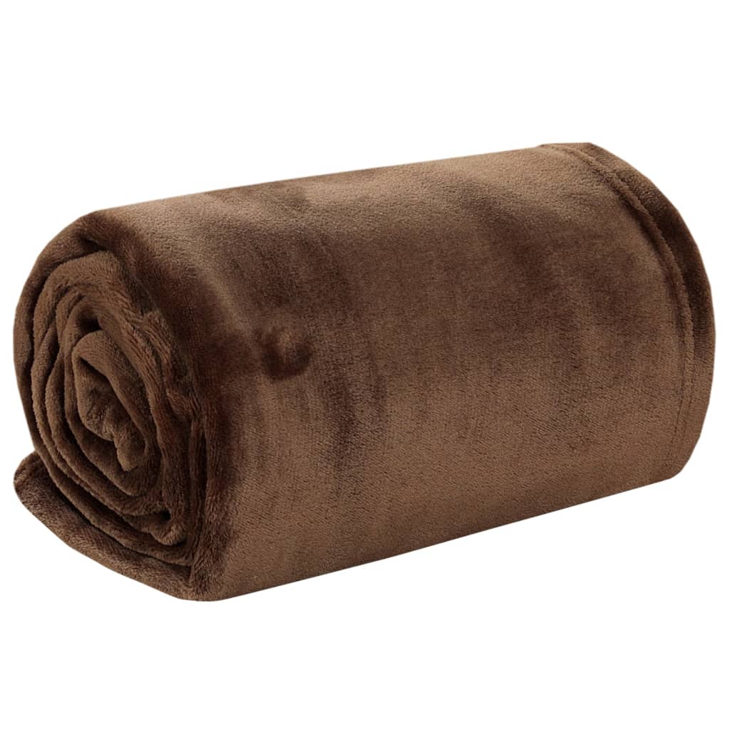 Couverture vidaxl 130x170 cm en polyester brun cacao