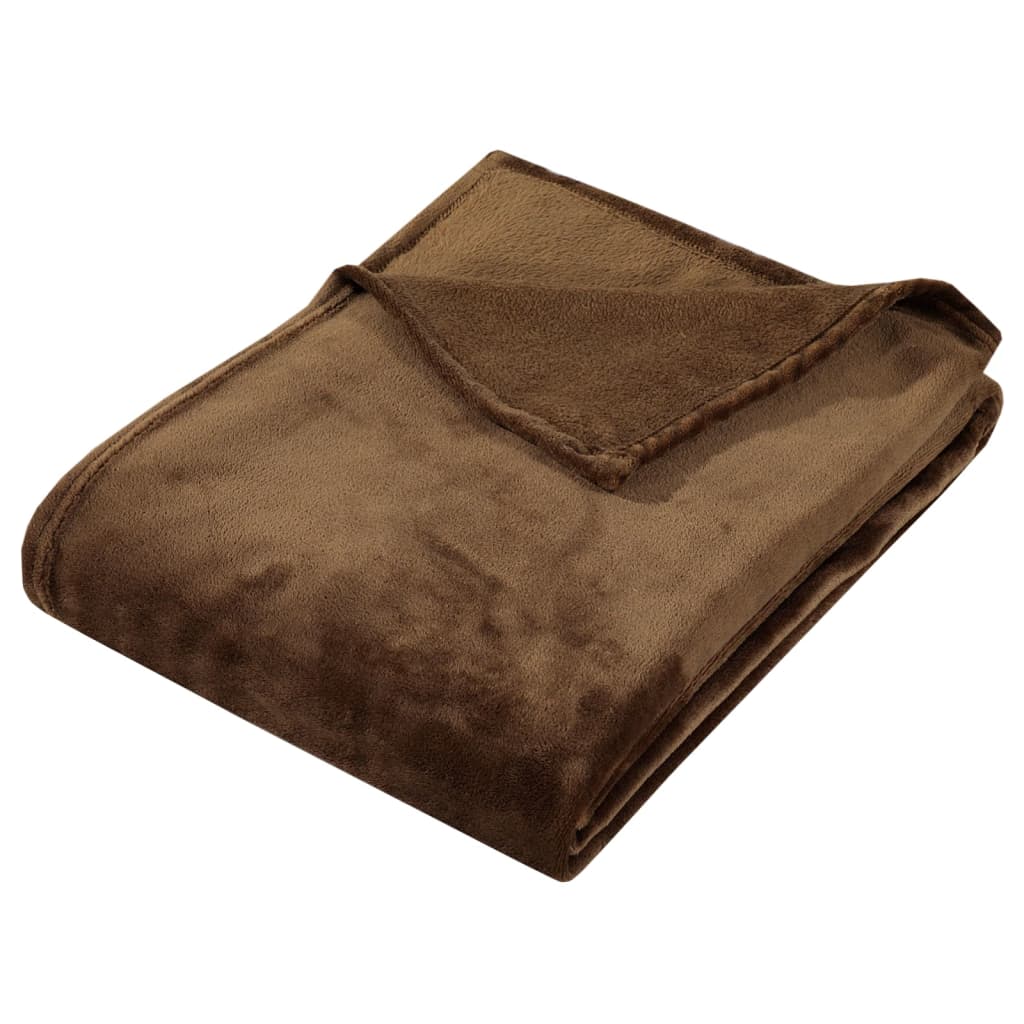 Couverture vidaxl 130x170 cm en polyester brun cacao