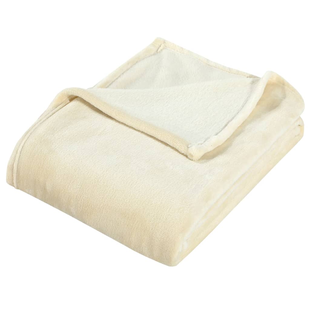 Couverture Vidaxl 130x170 cm Crème de polyester -colored