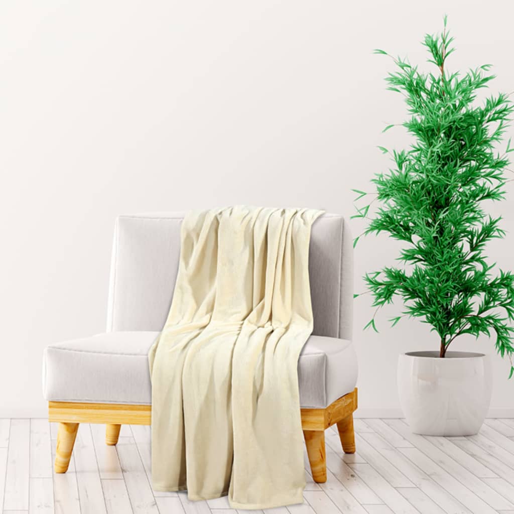Couverture Vidaxl 130x170 cm Crème de polyester -colored
