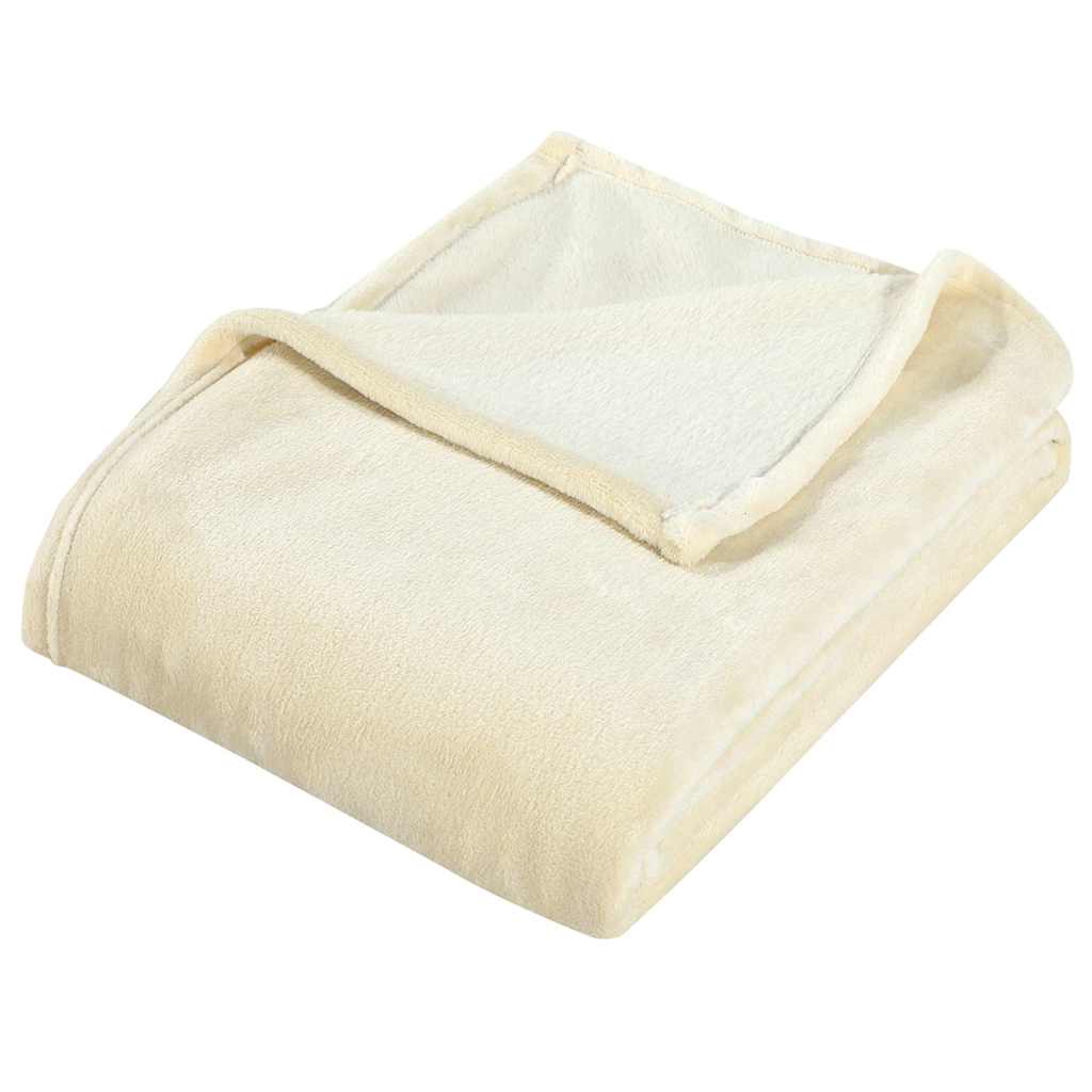 Couverture vidaxl 150x200 cm crème polyester -colored
