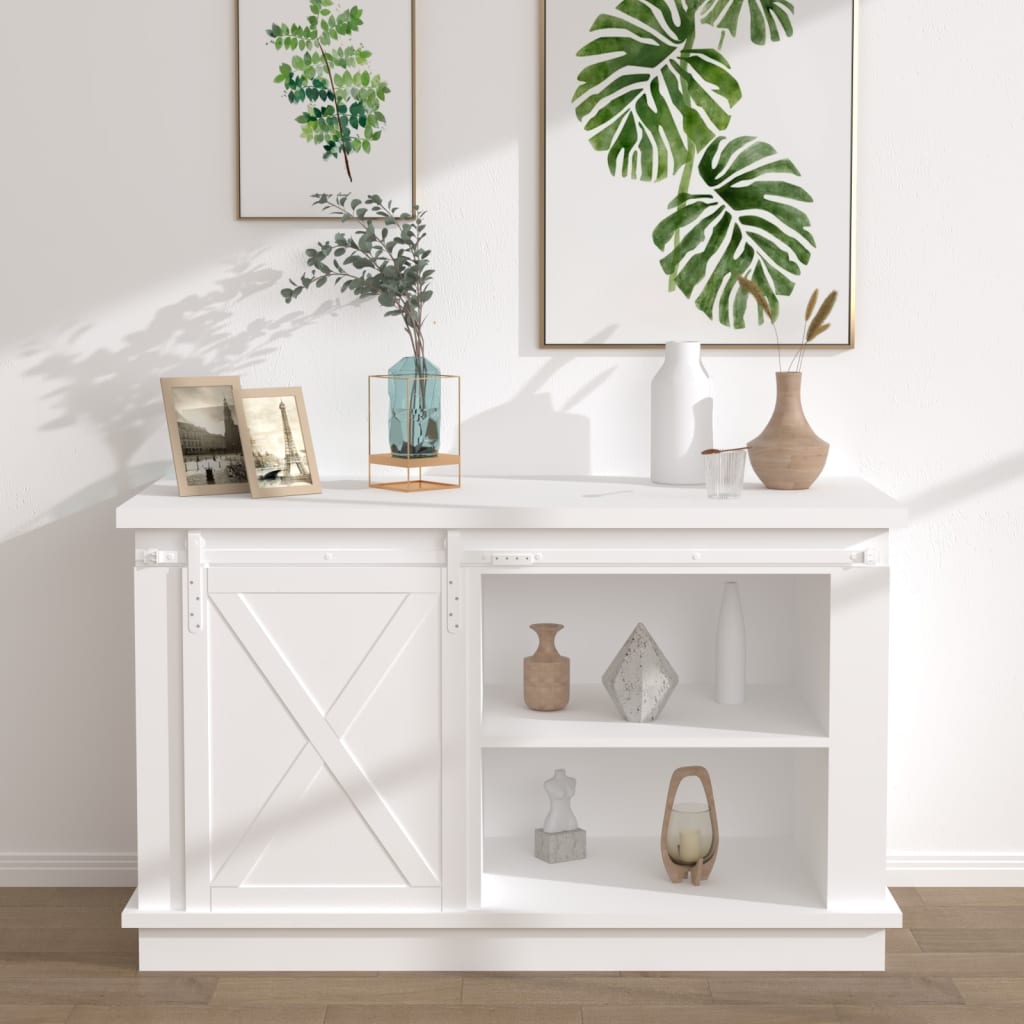 Ensemble de suspension Vidaxl pour la porte mini-sakiver 122 cm en acier en acier en carbone blanc