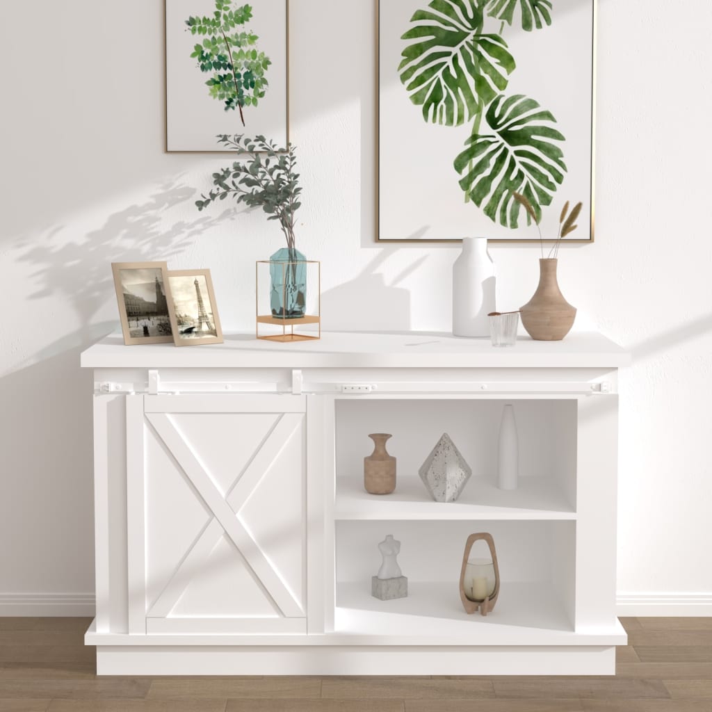 Ensemble de suspension Vidaxl pour la porte mini-sakiver 122 cm en acier en acier en carbone blanc