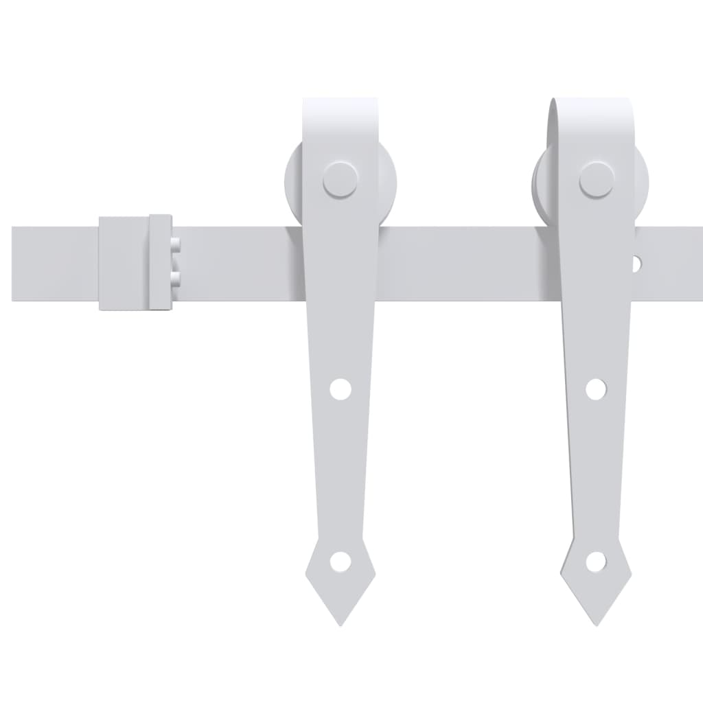 Raccords vidaxl Ensemble pour la porte coulissante 183 cm en acier blanc