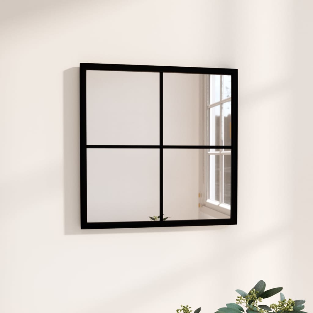 Miroir mural vidaxl 40x40 cm en métal noir