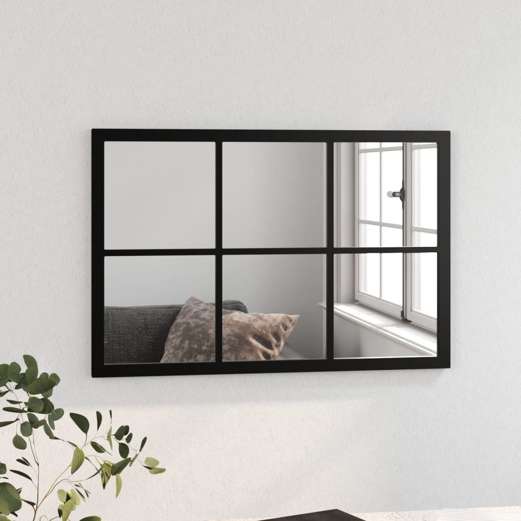 Miroir mural vidaxl 60x40 cm en métal noir