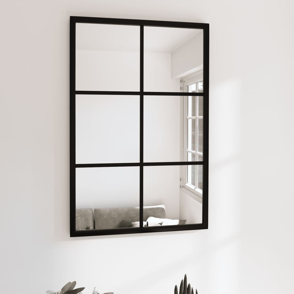 Miroir mural vidaxl 60x40 cm en métal noir