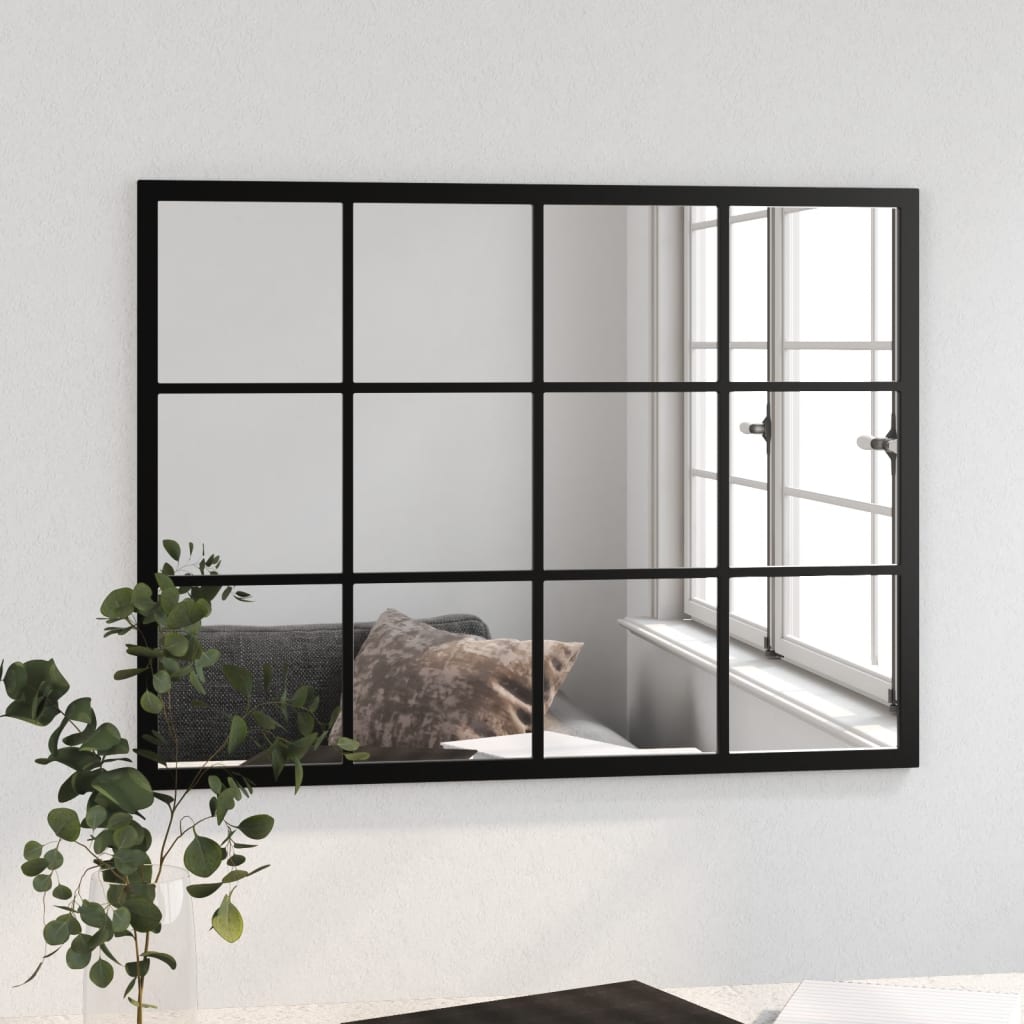 Miroir mural vidaxl 80x60 cm en métal noir