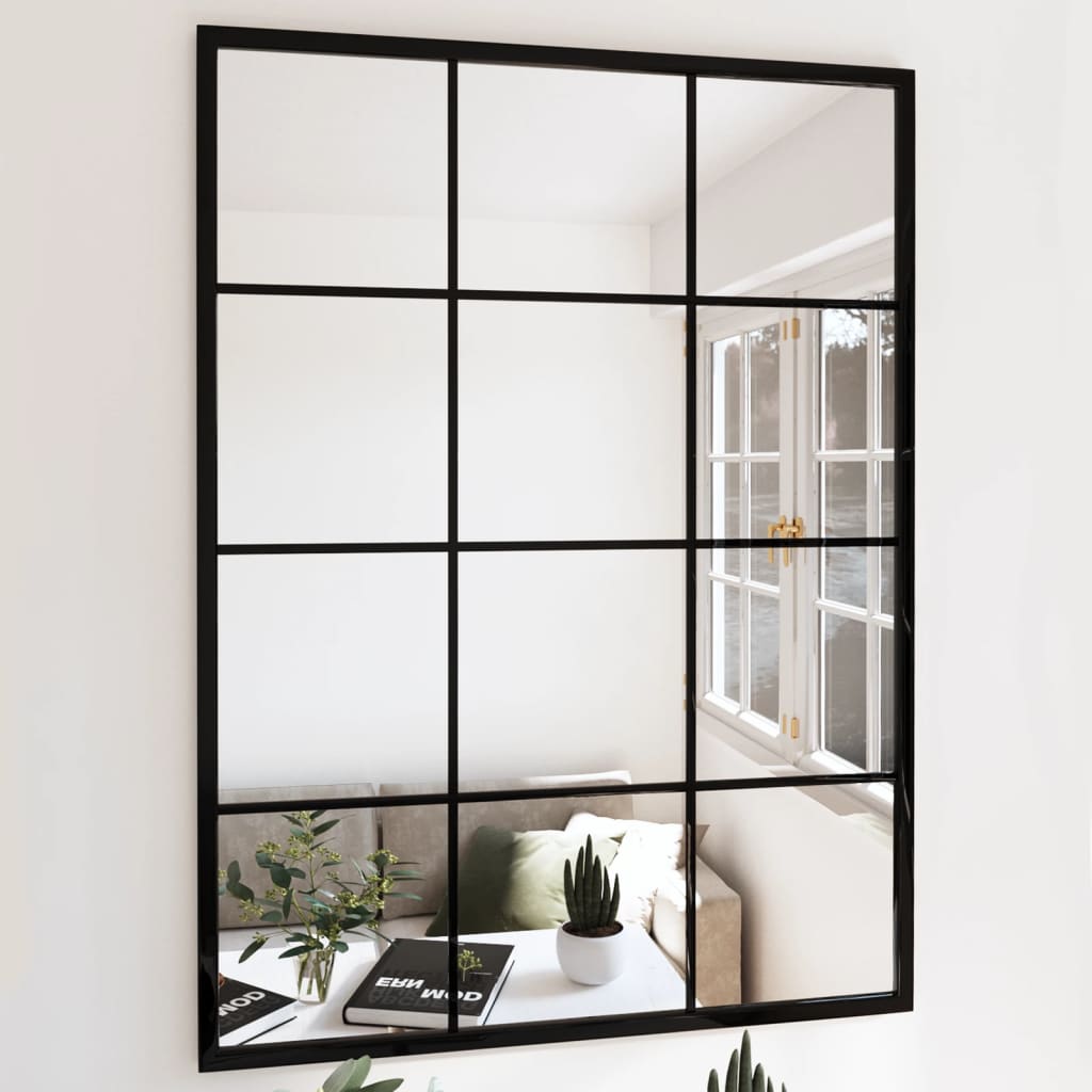 Miroir mural vidaxl 80x60 cm en métal noir
