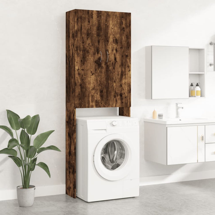 Armoire de machine à laver Vidaxl 64x25.5x190 cm coloré en chêne fumé