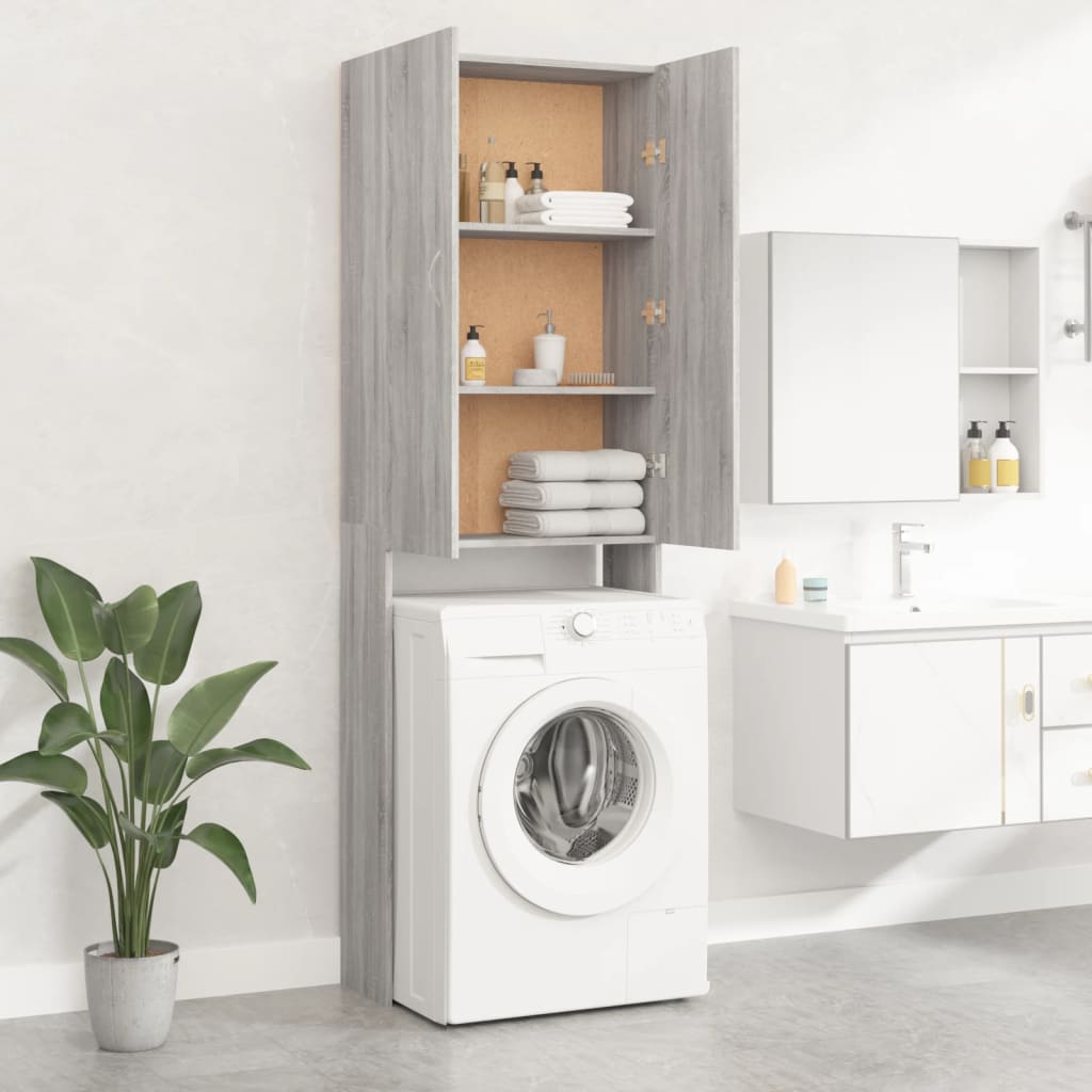 Vidaxl Washing Machine Cabinet 64x25.5x190 cm Gray Sonoma Oak colored