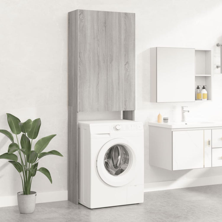 Vidaxl Washing Machine Cabinet 64x25.5x190 cm Gray Sonoma Oak colored
