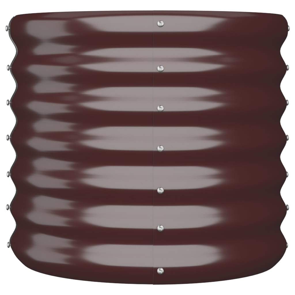 Boîte de planification de Vidaxl 40x40x36 cm en poudre et en acier recouvert de brun