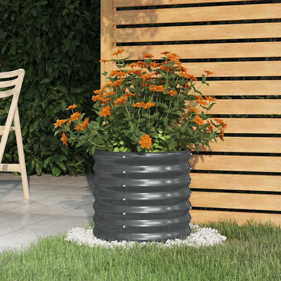 Vidaxl Planning Box 40x40x36 cm en poudre et en acier recouvert d'anthracite -colored
