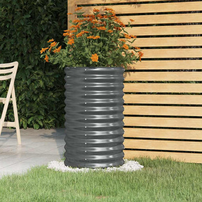 Jardinière Vidaxx 40x40x68 cm acier galvanisé anthracite