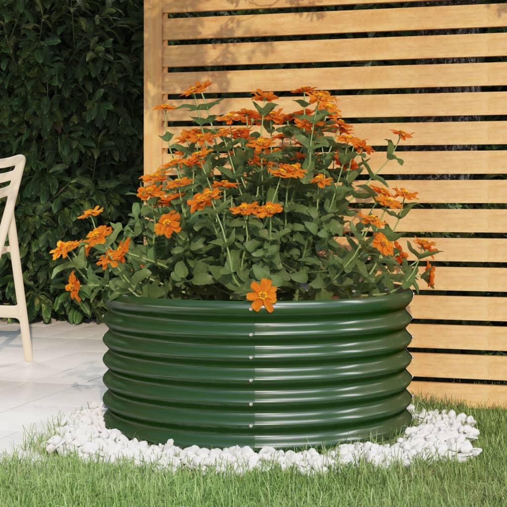 Boîte de planification Vidaxl 80x80x36 cm en poudre et en acier recouvert