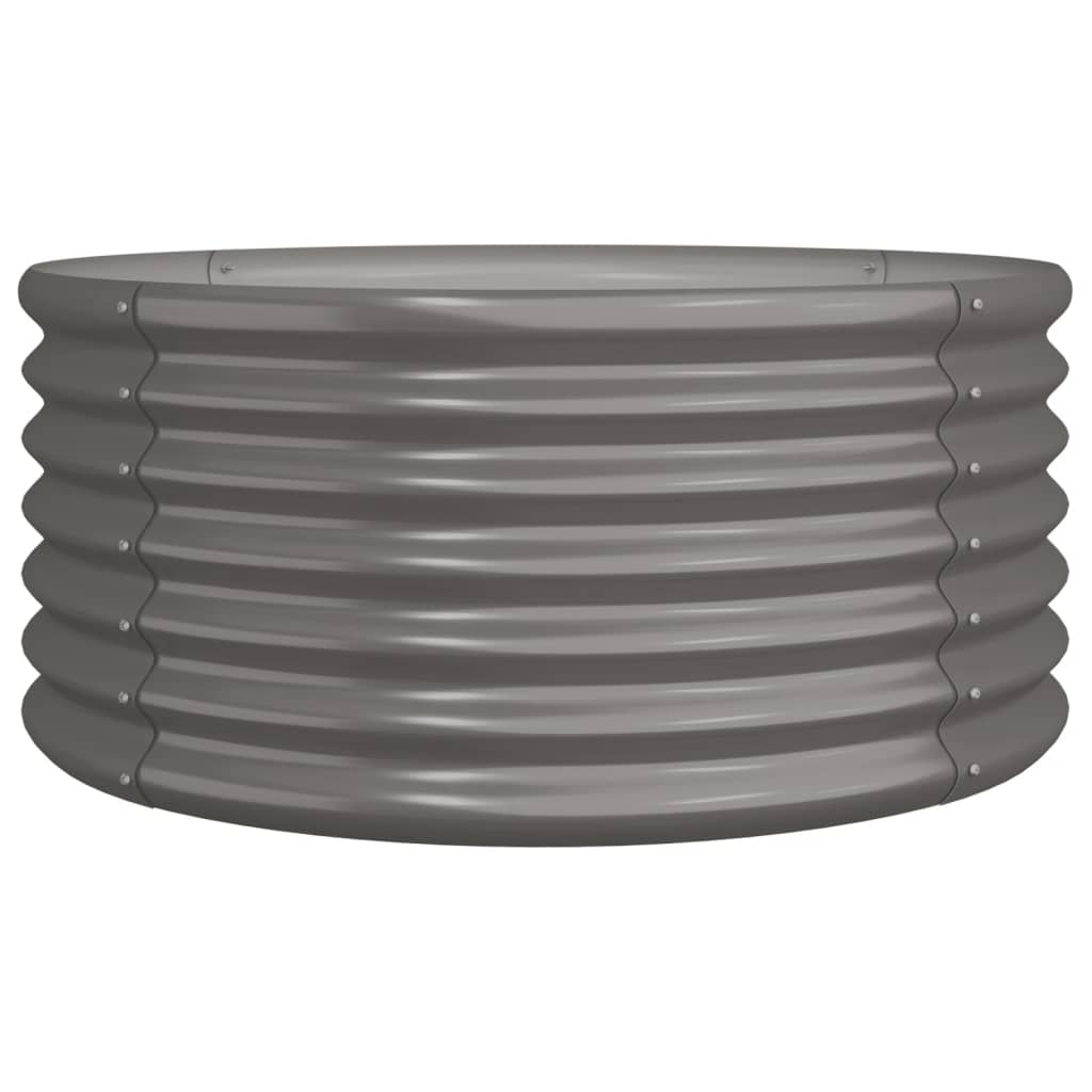 Boîte de planification de Vidaxl 80x80x36 cm en poudre et gris en acier recouvert