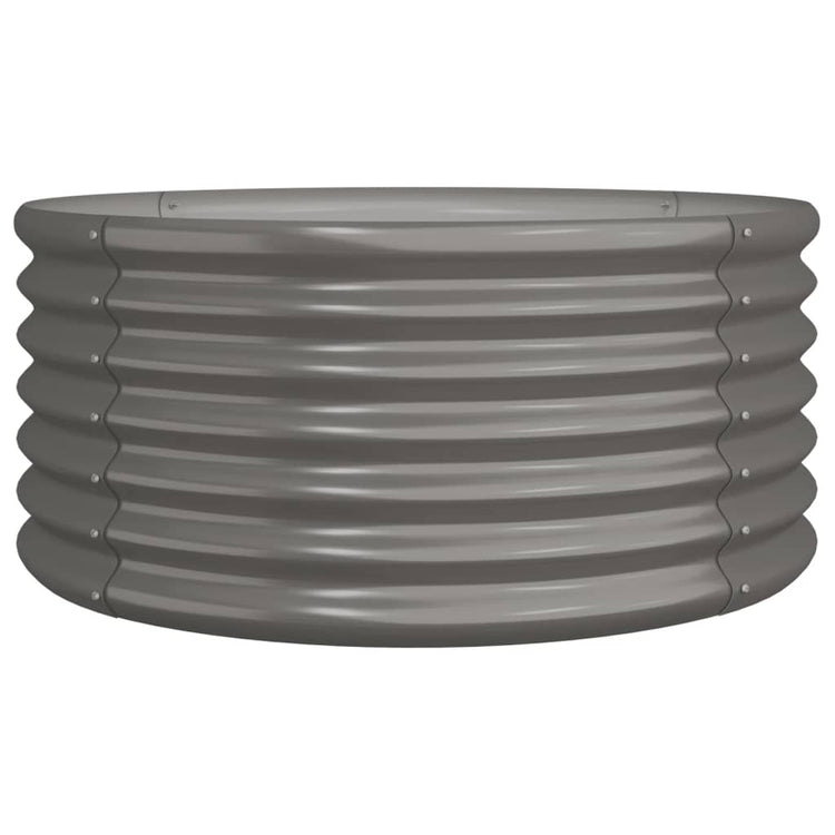 Boîte de planification de Vidaxl 80x80x36 cm en poudre et gris en acier recouvert